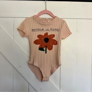 Zara Kids Ribbed Bodysuit - Peach and Orange